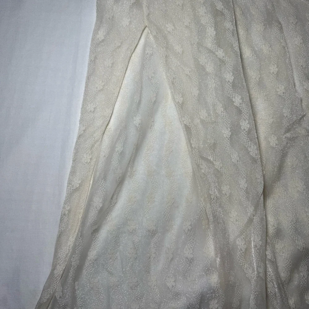 Rare 70’s Diane Von Furstenberg Nylon/Lace Tie Sheer Lace Sexy Maxi Size Medium - Picture 7 of 9